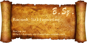 Bacsek Szilveszter névjegykártya