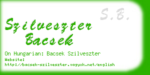 szilveszter bacsek business card